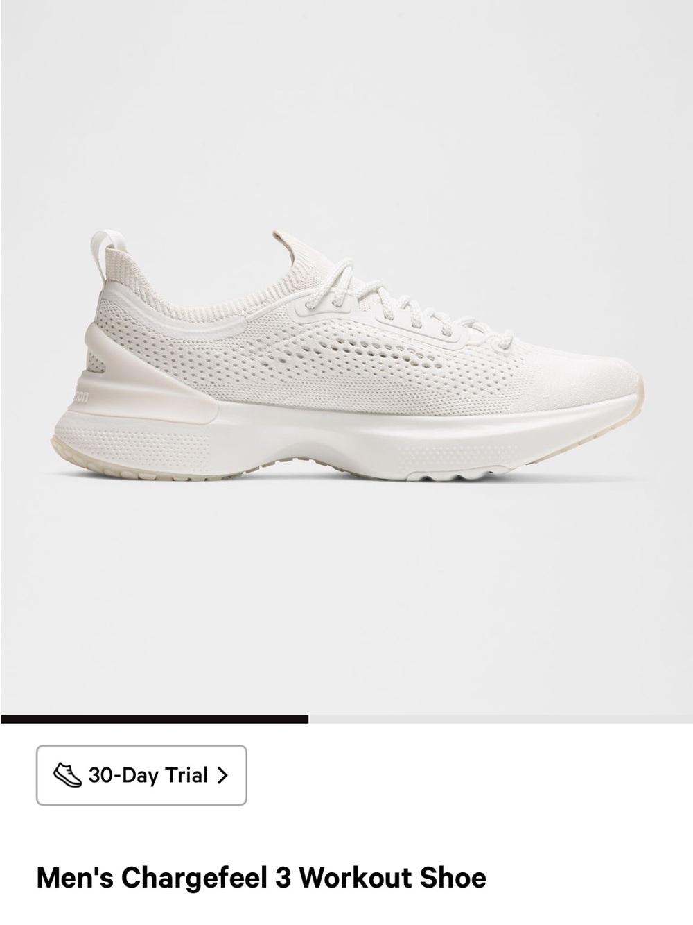 Men's Chargefeel 3 Workout Shoe - Off-White NWT without Box - Picture 4 of 8